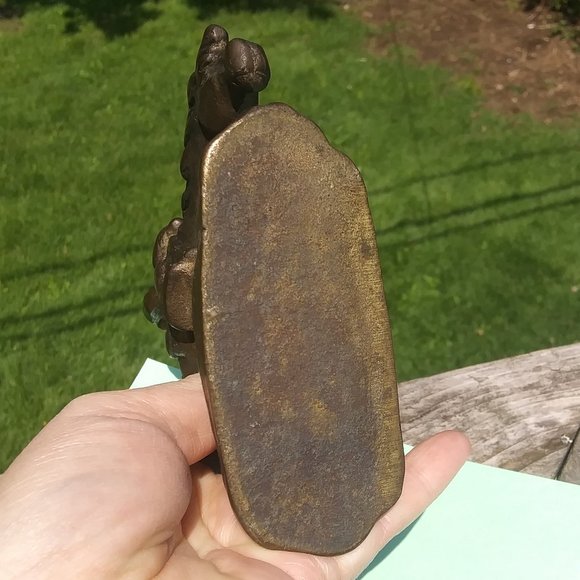 Very solid heavy metal bookend End of Trail horse and rider - Picture 9 of 15